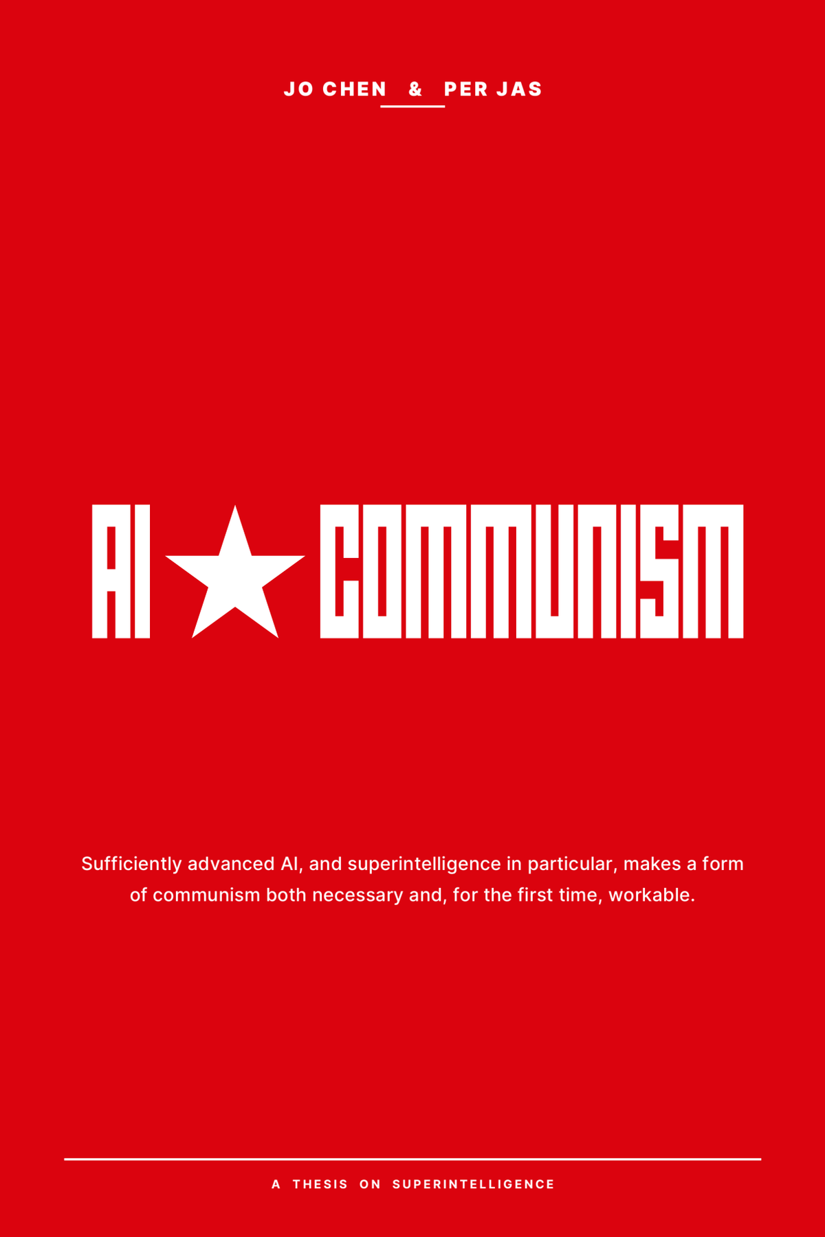 AI Communism: A thesis on superintelligence – omslag van het boek